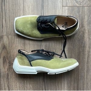 John Fluevog Future Angels Green Baldwin Derby Shoes | M7